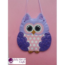 Owl Decor - Owl Wall Hanging - Owl Wall Decor - Purple Owl Decor - Purple Owl Nursery Decor - Polka Dot Owl - Wall Hanging - Salt Dough